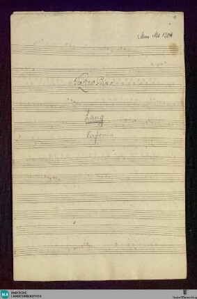 Symphonies - Don Mus.Ms. 1200 : G; DavLa G1