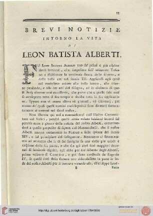 Brevi notizie intorno la vita die Leon Batista Alberti
