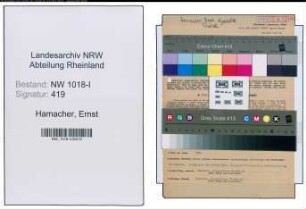 Entnazifizierung Ernst Hamacher , geb. 06.12.1891 (Kaufmann)