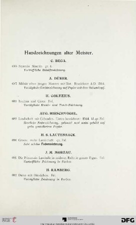 Handzeichnungen alter Meister (Nr. 686-699)