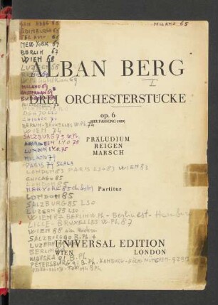 Drei Orchesterstücke op. 6 : (Neufassung 1929) : Präludium, Reigen, Marsch