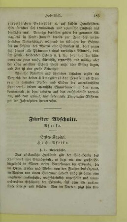 Fünfter Abschnitt. Afrika