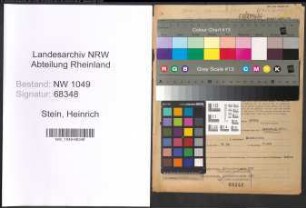 Entnazifizierung Heinrich Stein , geb. 21.02.1895 (Uhrmacher)