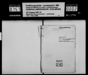 Straus, Friedrich A., Bankherr Eheleute in Zürich früher Karlsruhe Käufer: Walter Hertenstein, Kaufmann in Karlsruhe Lagerbuch-Nr. 5366 Karlsruhe