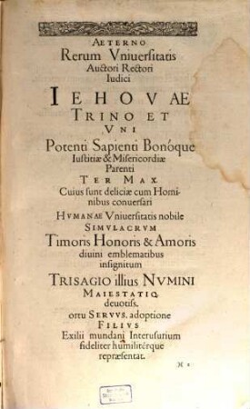 Theatri Hvmanae Vitae Volumen Primum Ea quae Animi Bona atque Mala dicuntur : Tribvs Libris comprehendens