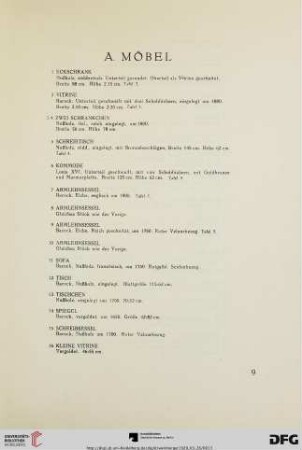 A. Möbel (Nr.1-87)