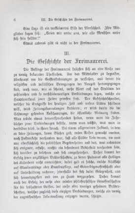 III. Die Geschichte der Freimaurerei.