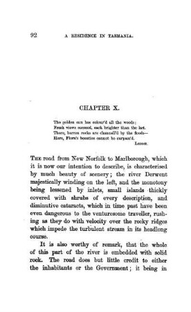 CHAPTER X. - New Norfolk to Marlborough