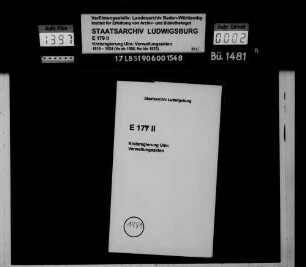 Organisation der neugebildeten Gemeinde Dietershausen (Oberamt Riedlingen)