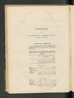 I. Bevölkerung und Wohnplätze.
