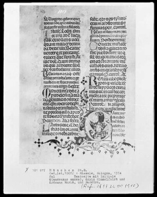Missale — Initiale G (audeamus omnes) mit Himmelfahrt und Krönung Mariens