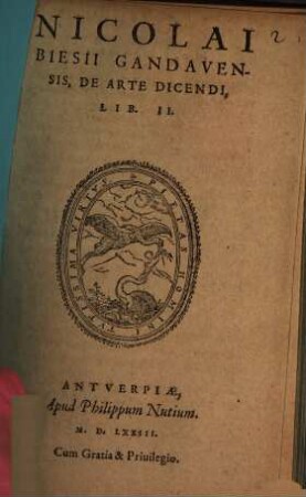 Nicol. Biesii De arte dicendi : libri 2