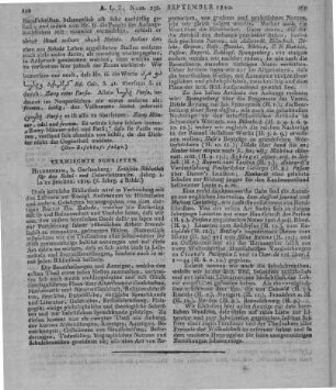 Kritische Bibliothek für das Schul- und Unterrichtswesen. Jg. 1, St. 12. Hrsg. v. G. Seebode. Hildesheim: Gerstenberg 1819