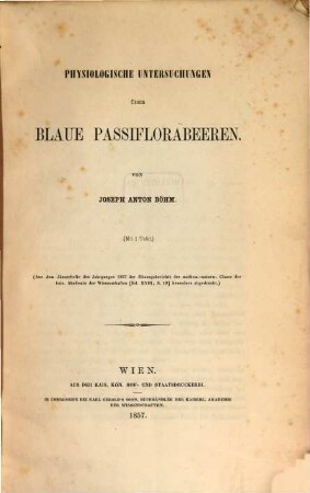 Separatabdrücke aus den Sitzungsberichten der K. Akad. d. Wiss. in Wien-math.-raturw. Classe, 1