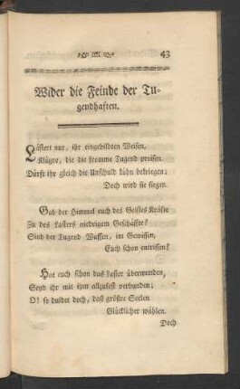 Wider die Feinde der Tugendhaften