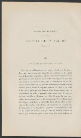 Apuntes para el estudio de la cuestión Capital de la Nación - (Continuación)