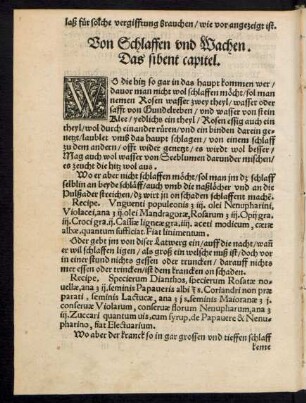 Von Schlaffen und Wachen. Das sibent capitel.