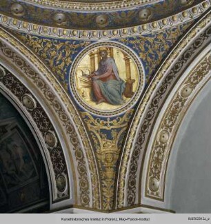 Freskendekoration mit Engelreigen, Evangelisten und Szenen der Genesis : Pendentifs mit Evangelisten