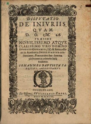 Disputatio de iniuriis