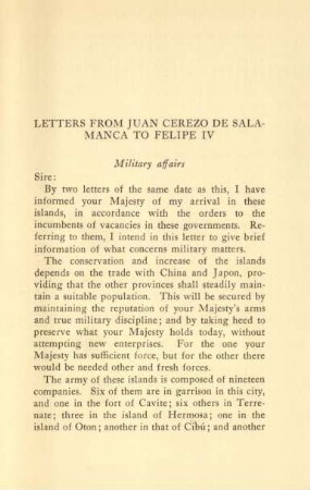Letters from Juan Cerezo de Salamanca to Felipe IV