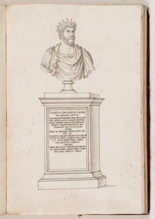 Bildnisbüste des Flavius Constantius (Kaiser Constantius III.), in: Series continuata omnium Imperatorum [...], Bd. 2, Bl. 57