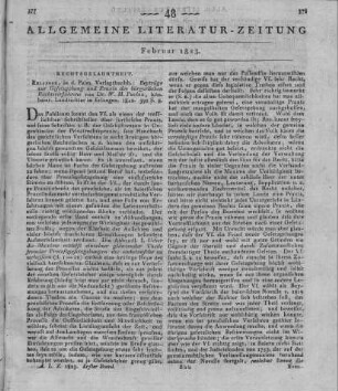 Puchta, W. H.: Beiträge zur Gesetzgebung und Praxis des bürgerlichen Rechtsverfahrens. Erlangen: Palm 1822