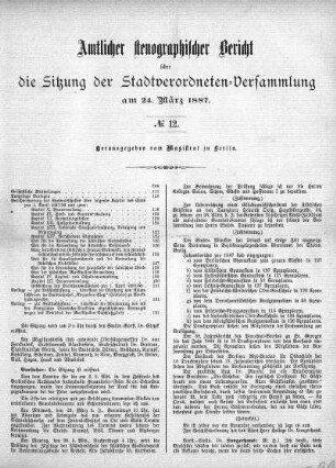 No. 12, 24. März 1887