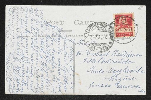 Brief von Hedwig Fischer an Margarete Hauptmann