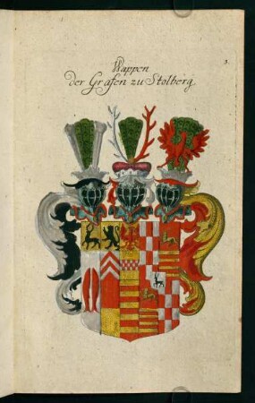 3r-3v, 3. Wappen der Grafen zu Stolberg