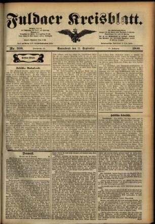 Erste Ausgabe vom Samstag, den 11. September 1909.