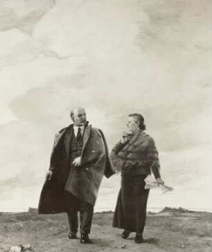 W. I. Lenin und N.K. Krupskaja in Rasliw