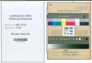 Entnazifizierung Heinrich Struwe , geb. 12.11.1907 (Maschinist)
