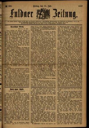Ausgabe vom Freitag, den 15. Juli 1887.