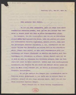Brief an Ludwig Strecker und B. Schott's Söhne : 27.03.1924