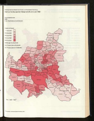 Stimmenanteile der SPD in den Stadtteilen