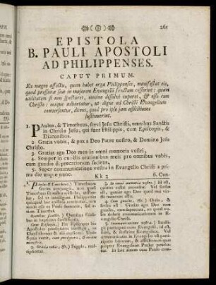 261-279, Epistola B. Pauli Apostoli ad Philippenses