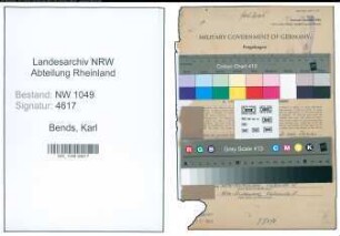 Entnazifizierung Karl Bends , geb. 18.08.1903 (Arzt)