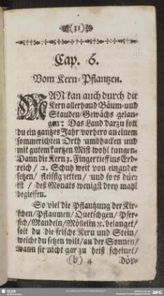 Cap. 6. Vom Kern-Pflantzen