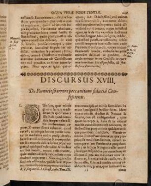 249-266, Discursus XVIII. De Pernicioso errore peccantium fiducia Confessionis.