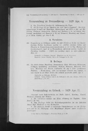 Versammlung zu Lübeck. - 1429 Apr. 17.