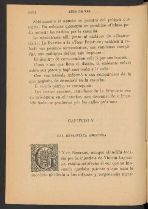 Capítulo V - Una entrevista amistosa