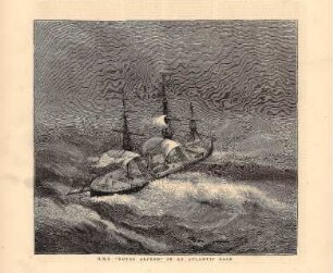 H.M.S. "Royal Alfred" in an Atlantic Gale