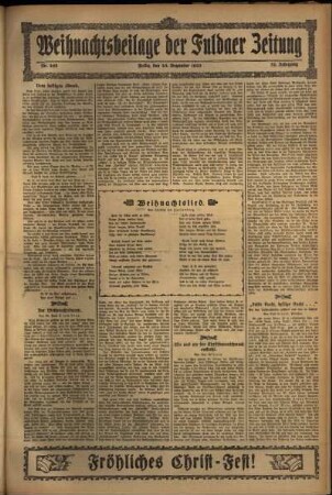 Zweite Ausgabe vom Freitag, den 25. Dezember 1925.