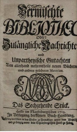 Das Sechszehende Stück.