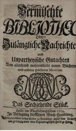 Das Sechszehende Stück.