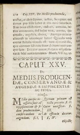 Caput XXV. De Mediis Producendæ, Conservandæ & Augendæ Resipiscentiæ Ac Fidei