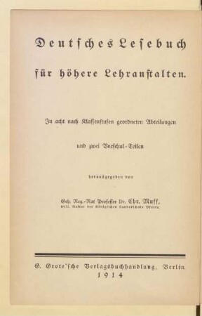 Abteilung 4 = Für Unter-Tertia, [Schülerband]: [Abteilung 4 = Für Unter-Tertia, [Schülerband]]