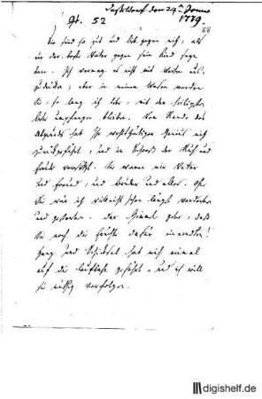 52: Brief von Wilhelm Heinse an Johann Wilhelm Ludwig Gleim