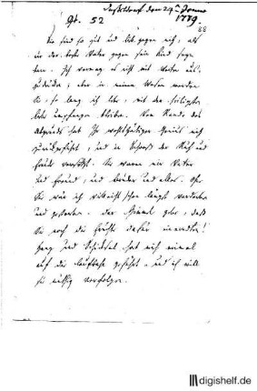 52: Brief von Wilhelm Heinse an Johann Wilhelm Ludwig Gleim