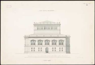 Stadttheater, Magdeburg: Aufriss Rückansicht 1:100
